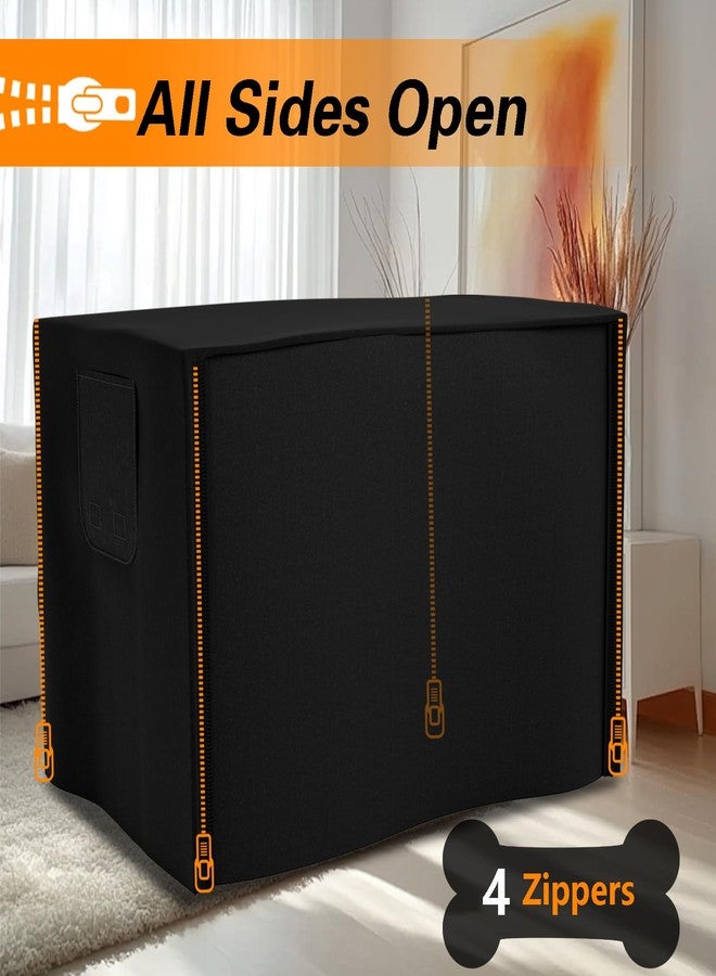 EVRBUL Dog Crate Cover Heavy Duty 420D Fabric Pet Kennel Cover Universal Compatible with 48 inches Wire Cage 48 x 30 x 33 Inches All Sides Open - Image 4